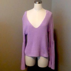 Free people sweater,  lavender in color , medium, 100 cotton